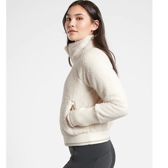 ATHLETA | Tugga Sherpa Cream Jacket Large NWT - Picture 2 of 13